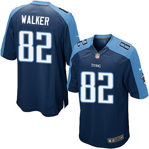 Nike Titans #82 Delanie Walker Navy Blue Alternate Youth Stitched NFL Elite Jersey - Click Image to Close